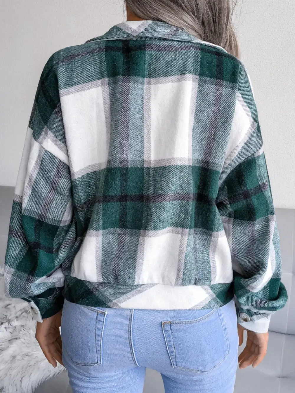 Collared Plaid Jacket