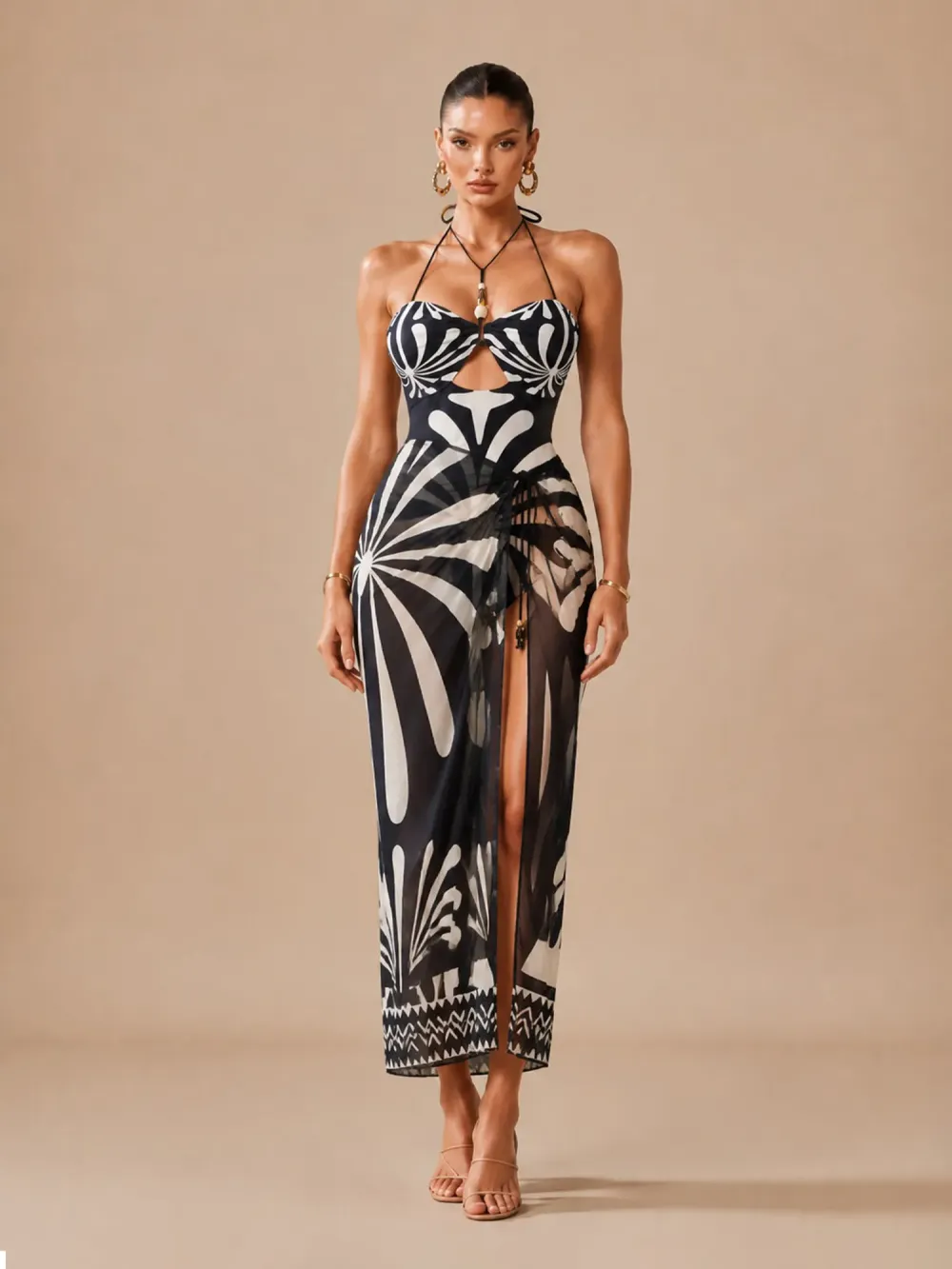 Lily Printed Cut-out Swimsuit Set