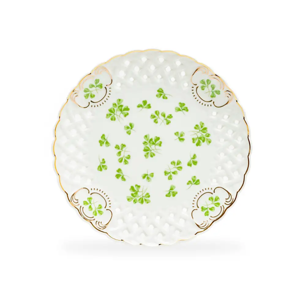 Shamrock Pierced Porcelain Dessert Plate