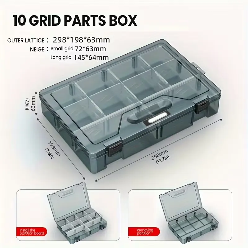 Transparent Multi-Compartment Parts Box