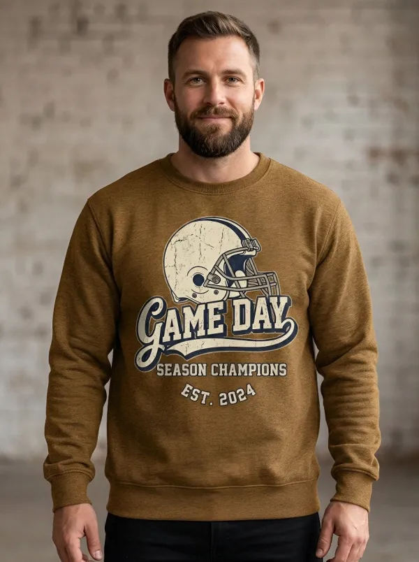 Everyday Men's American Football Game Day Helmet Printed Sweatshirt