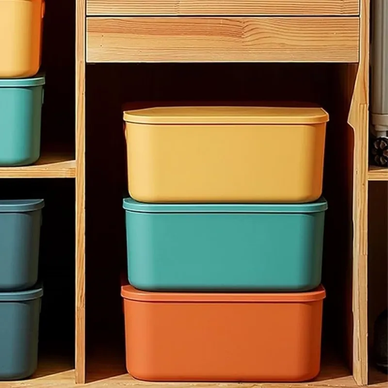 Lidded Plastic Storage Bin