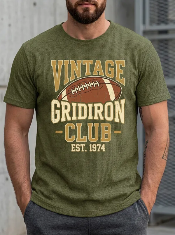 Men's Champion Inspired Football Gridiron Ball Crew Neck Graphic T-Shirt