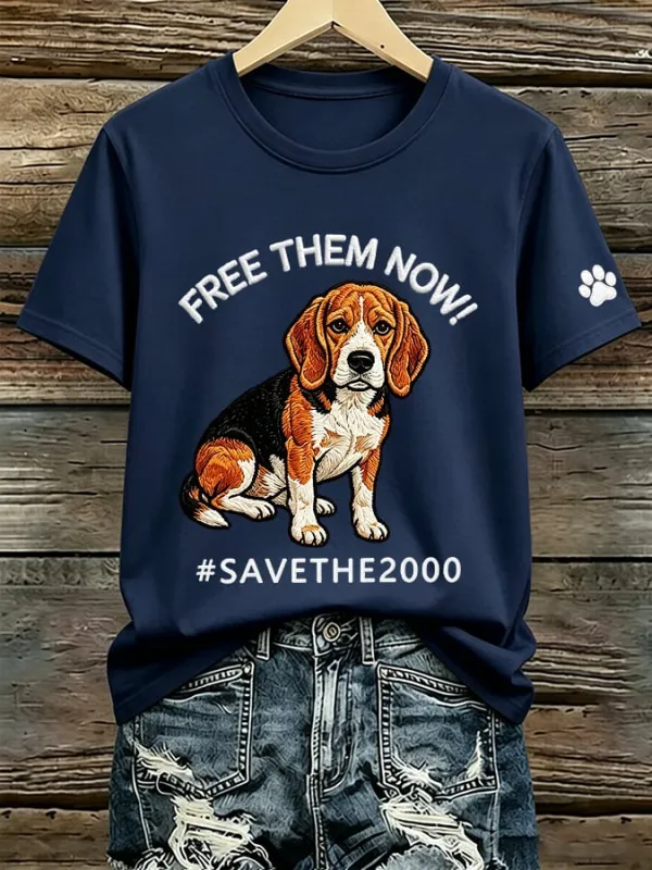 Women's Free Them Now! #Savethe2000 Printed Art Printed Print Top