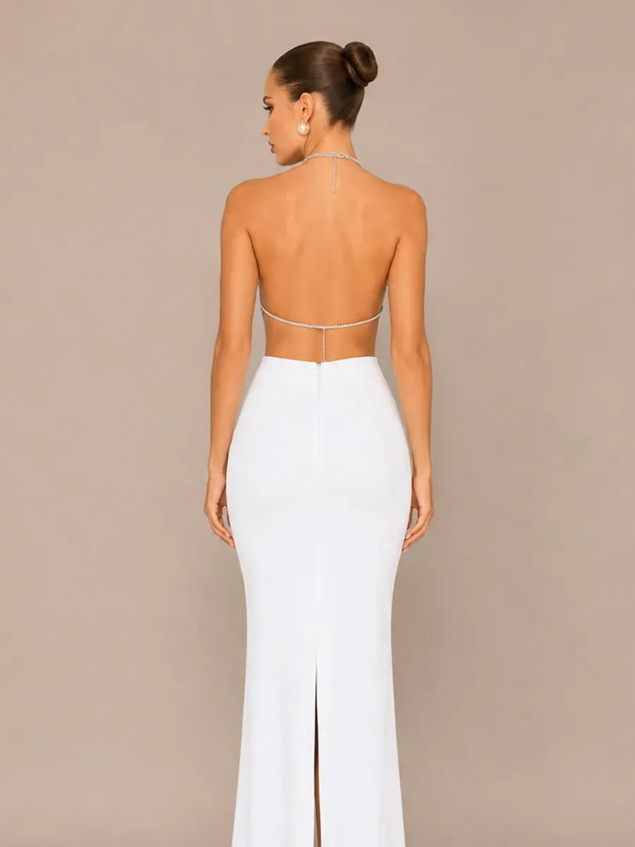 Olena Woven Halter Neck Two-Piece Set with Tassels