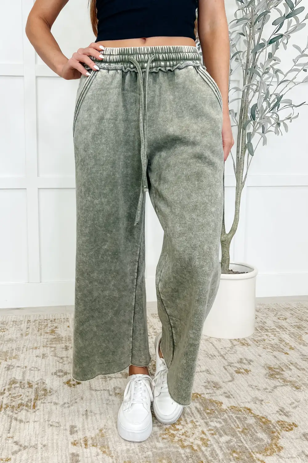 In Or Out Wide Leg Cropped Pants Lt