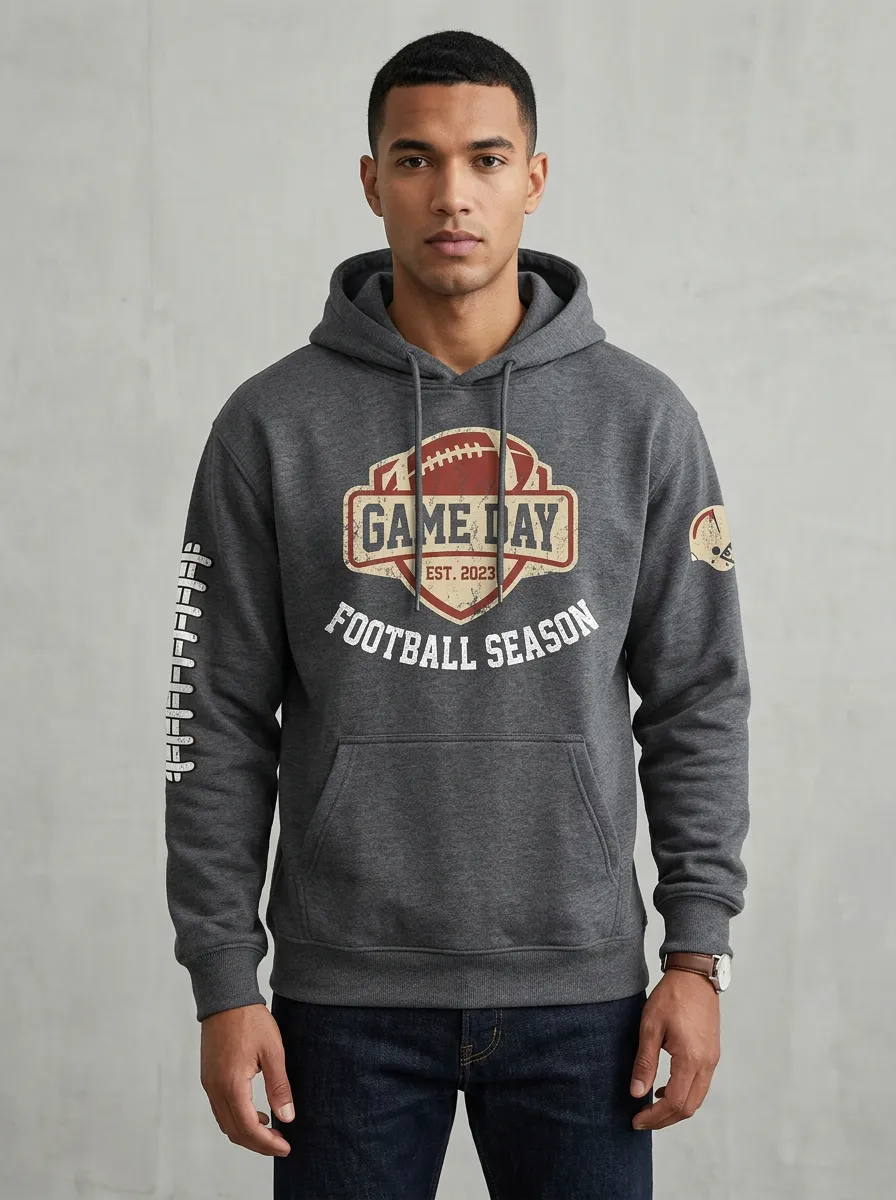 Men's American Football Game Day Vintage Hoodie