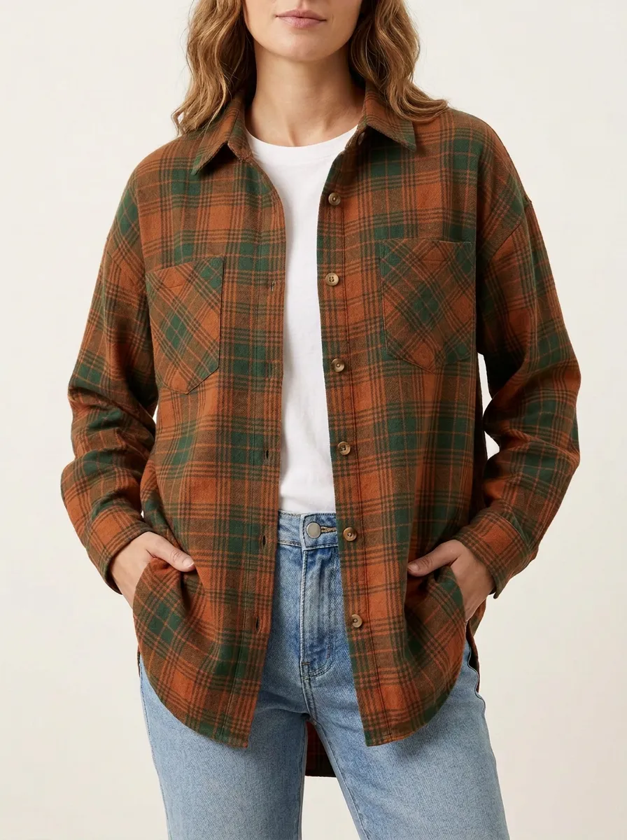 Crafted Printed Plaid Plaid Long-Sleeve Shirt
