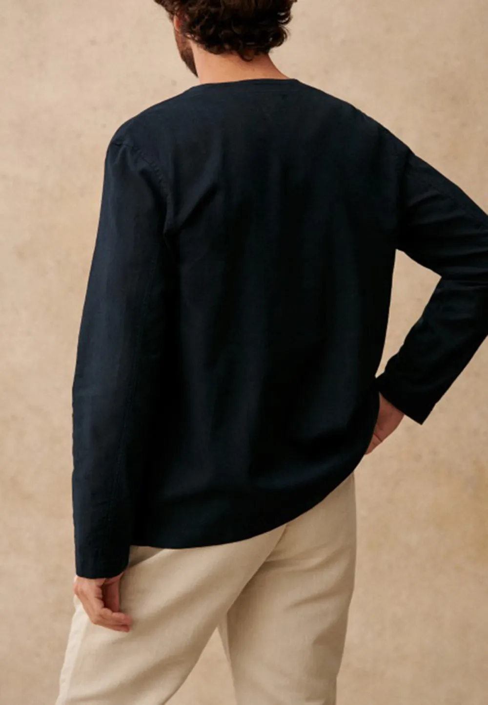 Cream Beige V-Neck Relaxed Fit Casual Jacket