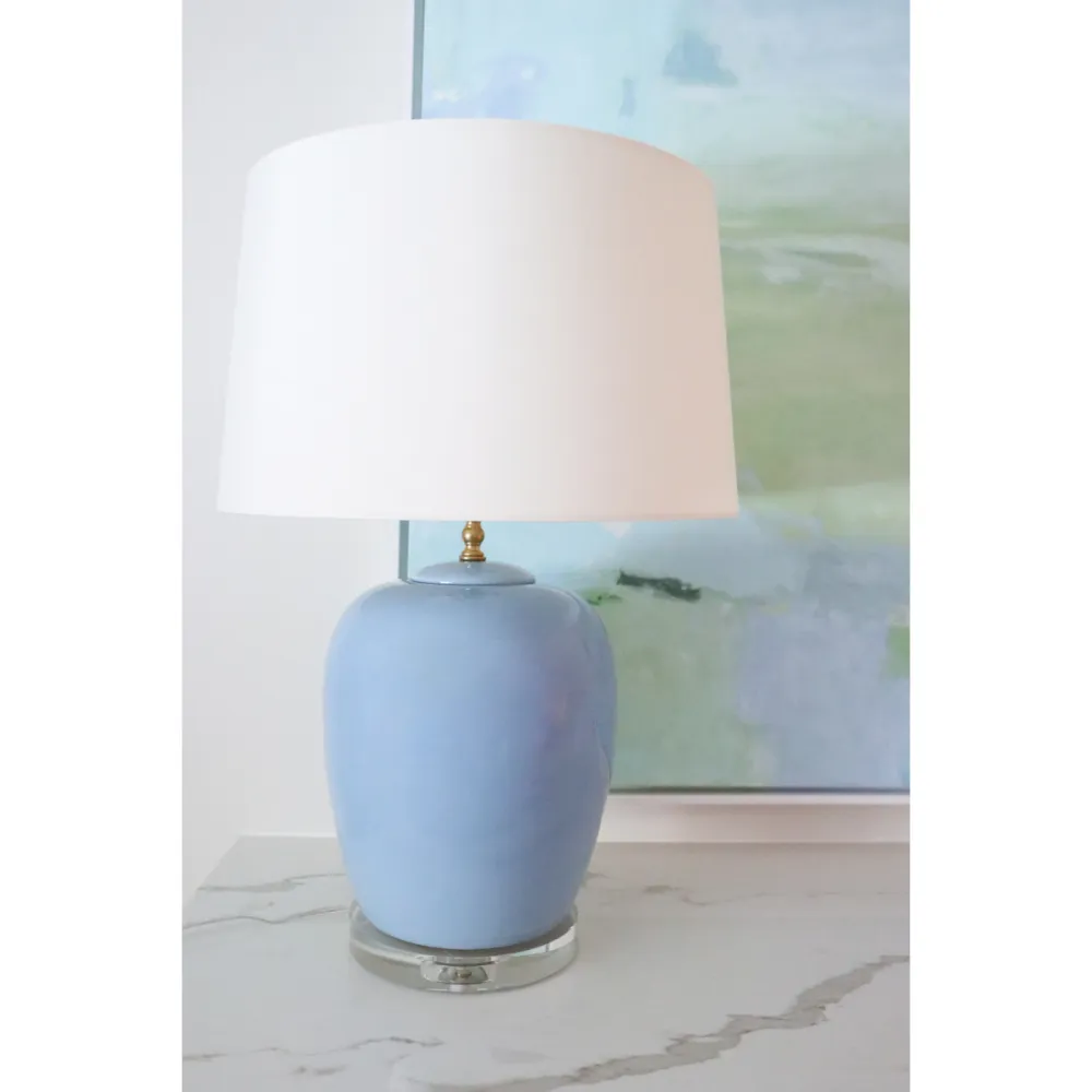 Rounded Porcelain Vase-Form Table Lamp