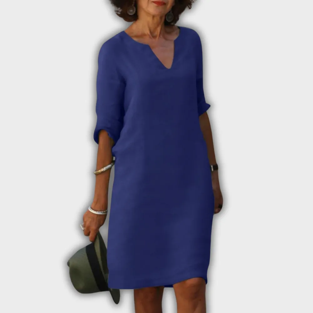 V-Neck Relaxed Casual Dress