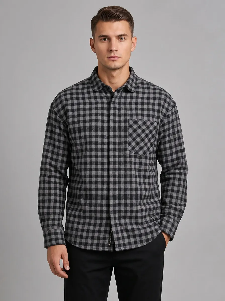 Men's Checkered Button-Down Shirt