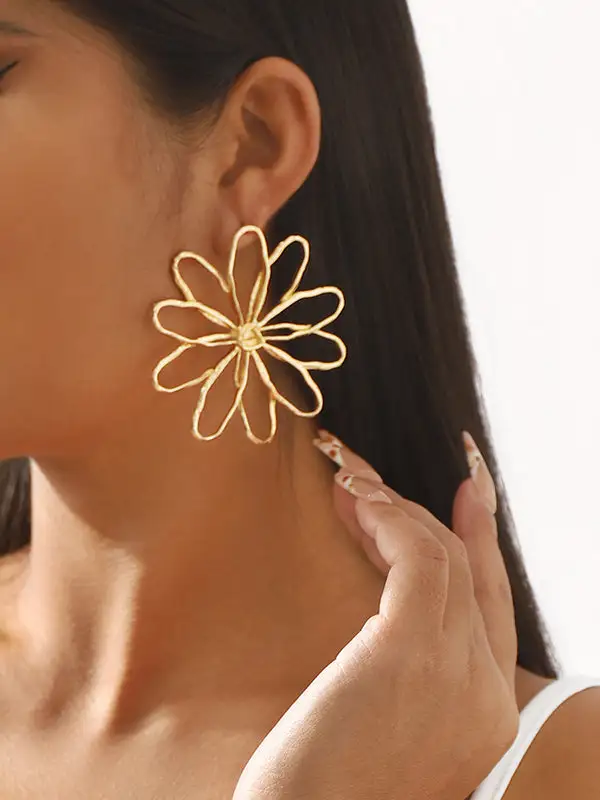 Ornate Floral Drop Earrings