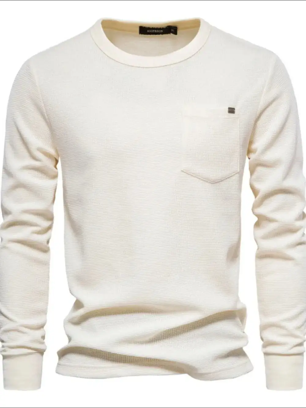 Relaxed Waffle Knit Crew Neck Tee