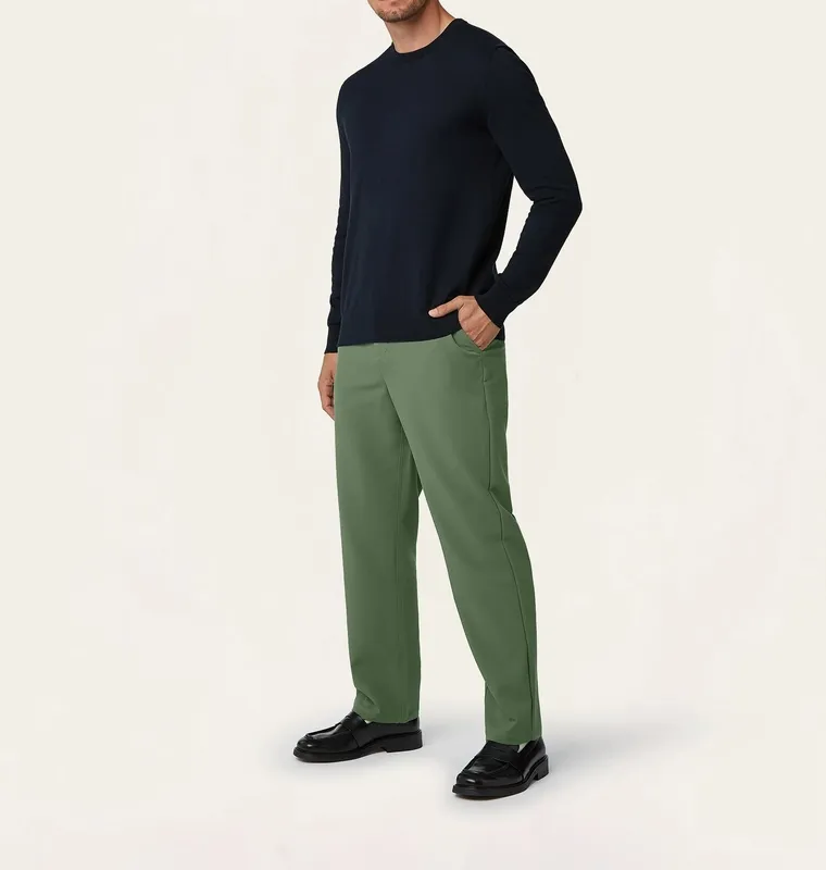 Soft Wool-Blend Crewneck Navy