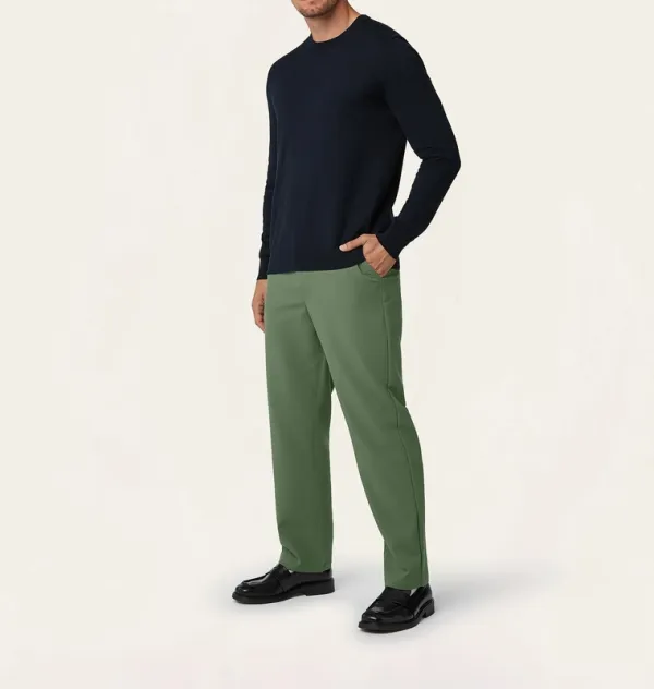 Soft Wool-Blend Crewneck Navy