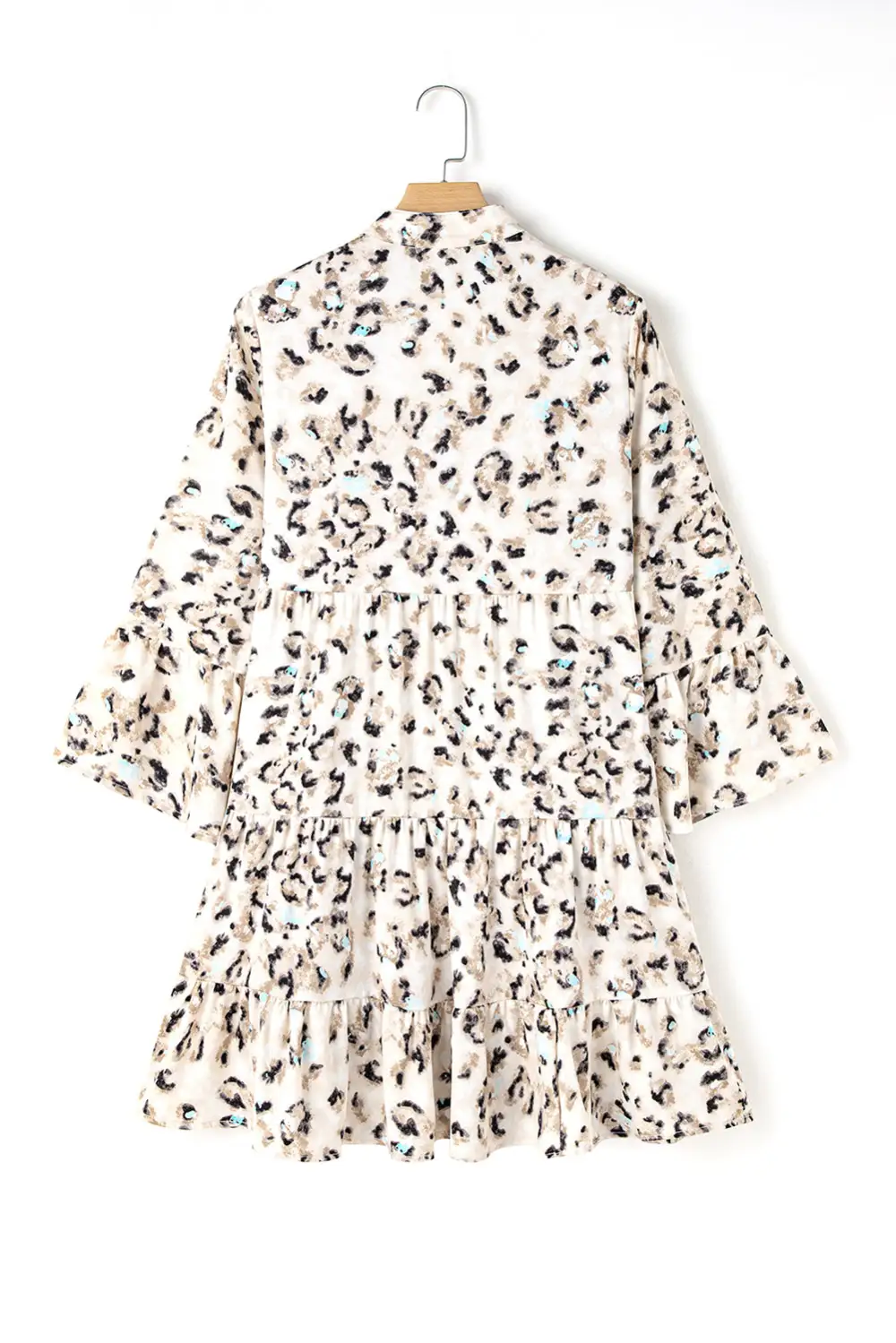 Weekend Animal Print Ruffle Trim Tiered Mini Dress