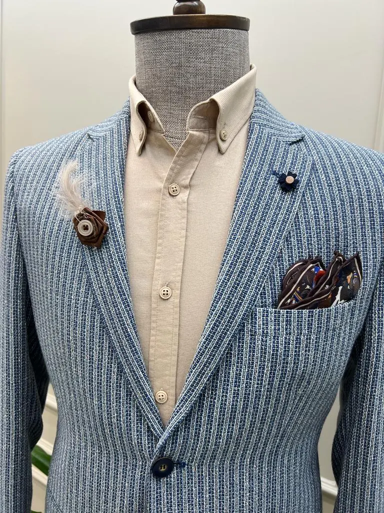 Slim Fit Dot Detailed Blazer