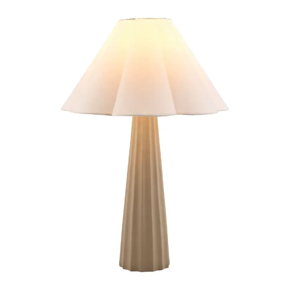 Painted Cotton Shade Globe Concrete Cotton Table Lamp
