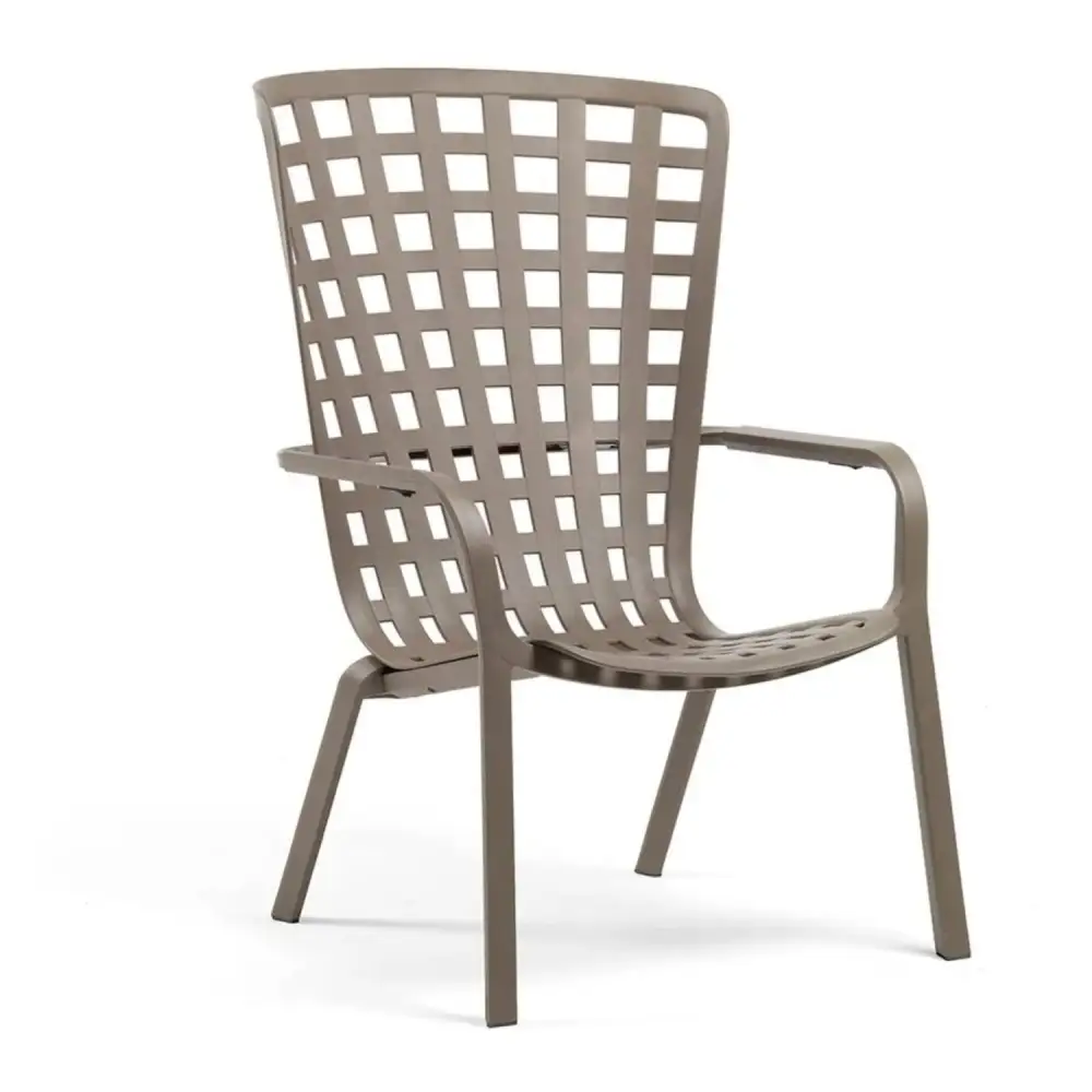 Square Perforated Reclining Outdoor Armchair