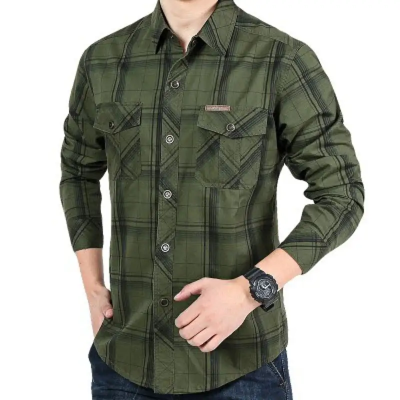 Men's Checkered Long-Sleeve Shirts