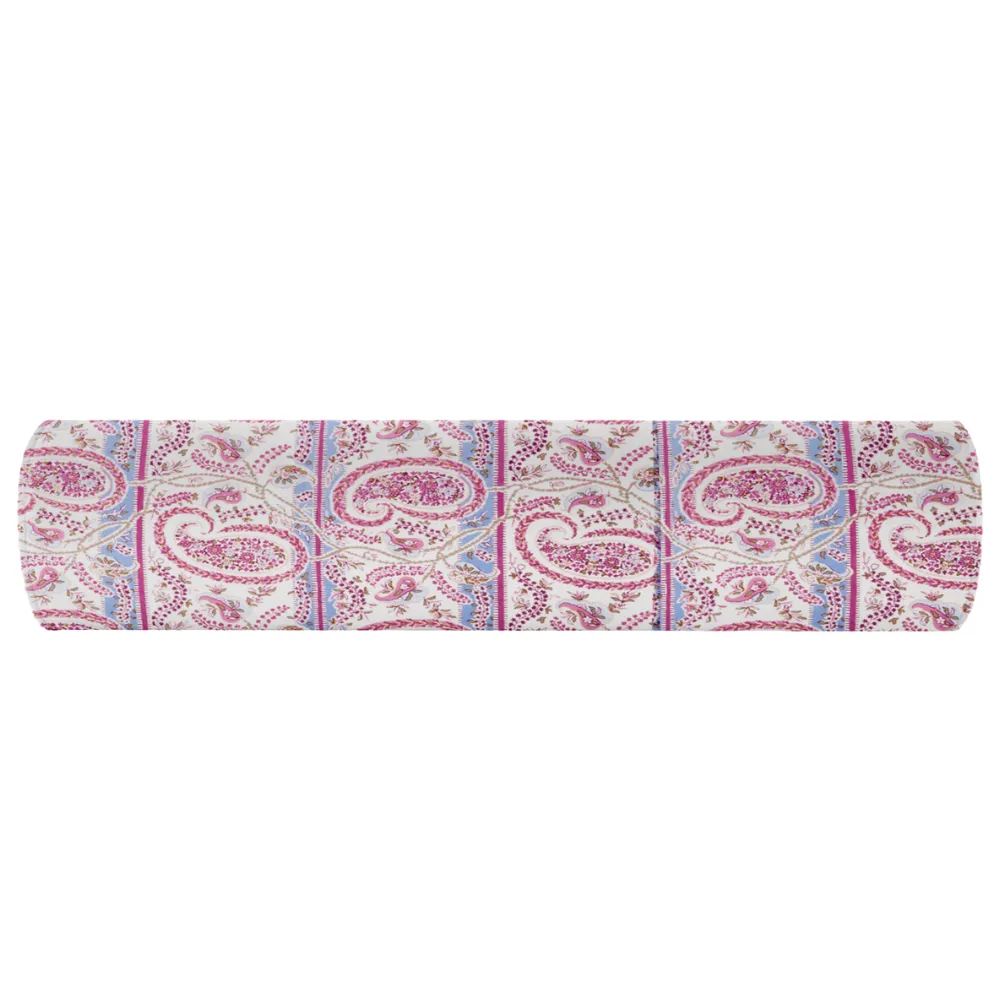 Floral Self-Welt Bolster Pillow