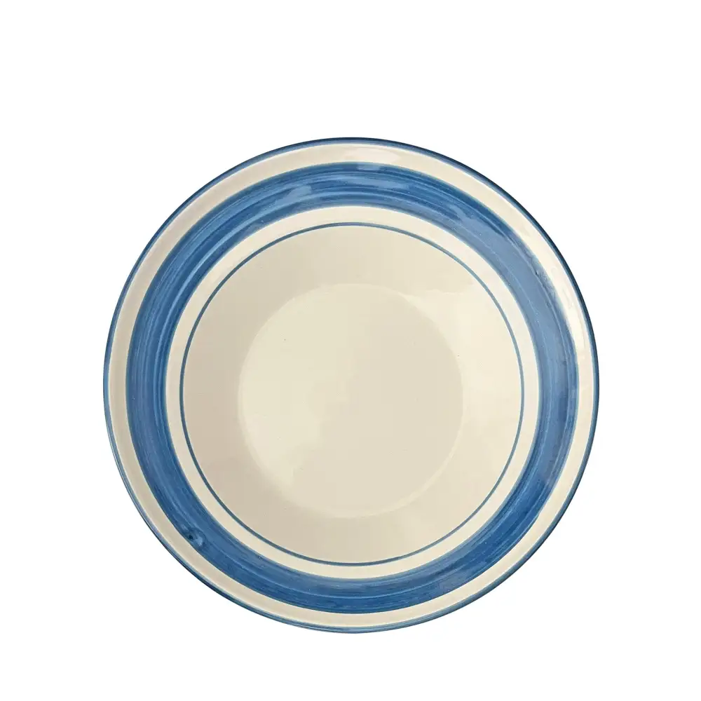 Hand-Painted Coastal-Inspired Ceramic Pasta Bowl