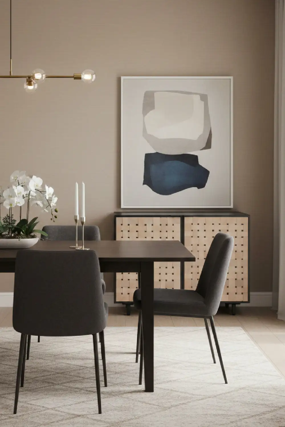 Sueded Tan Leather Sideboard