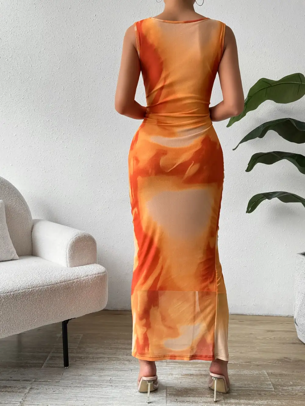 Round-Neck Midi Dress