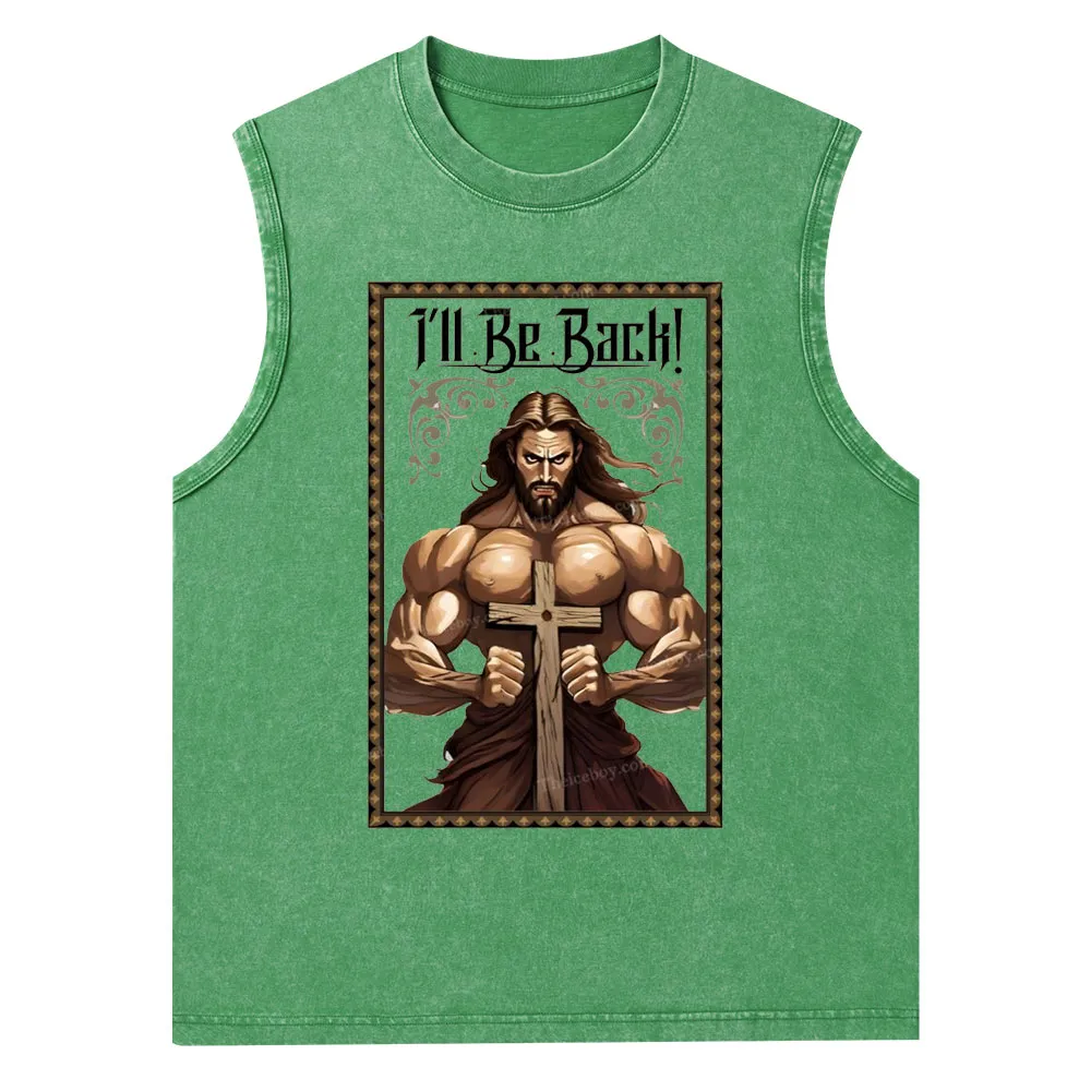 I'll Be Back Christian Washed Tank Top