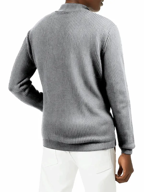 Grey Zip Front Sweater