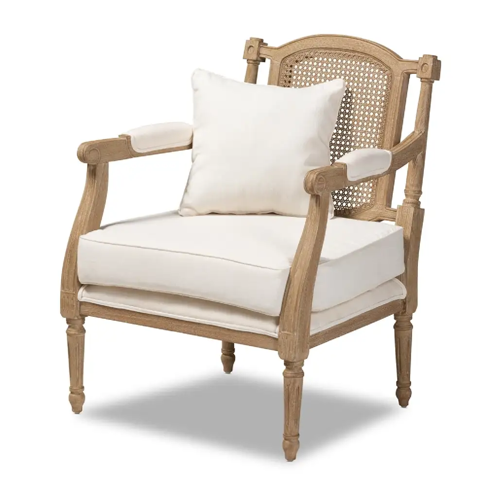 Carved Wood Framed Accent Chair