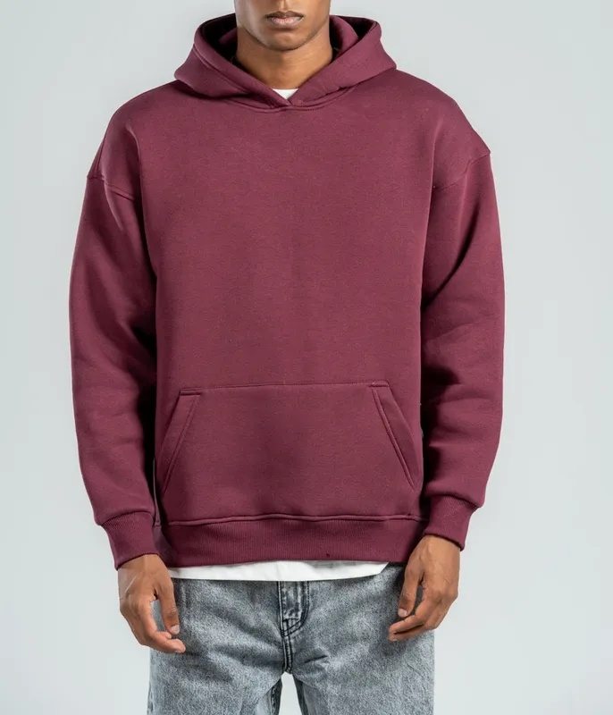 Burgundy Oversized Hooded Sweatshirt