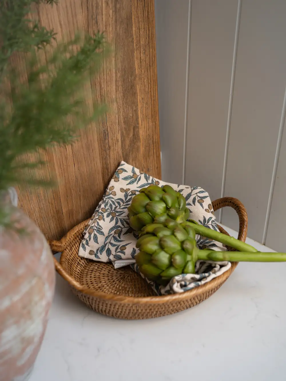 Faux Globe Artichoke with Stem