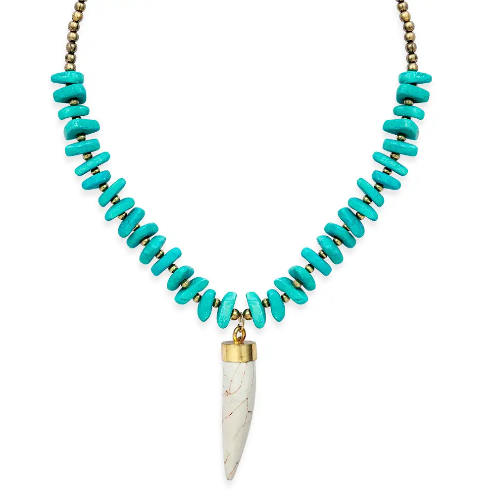 Beaded Accent Sculpted Necklace