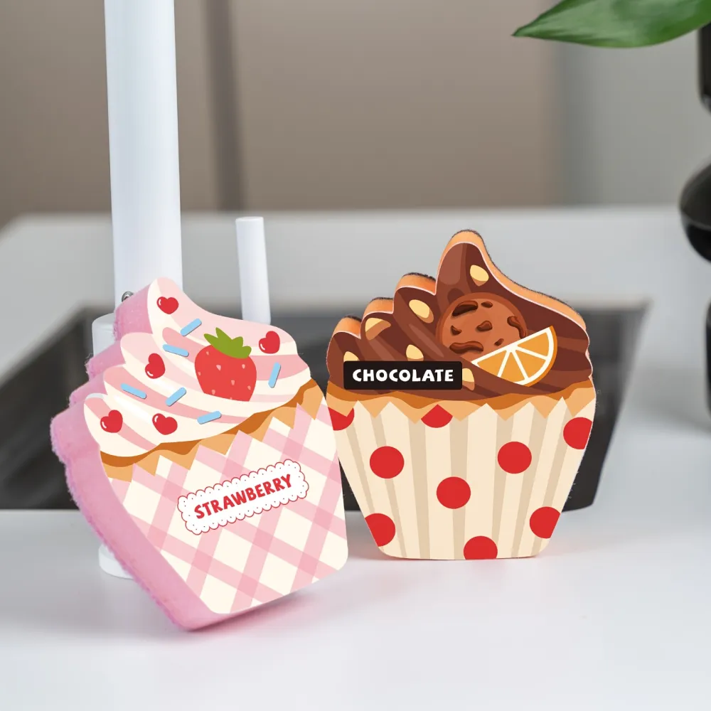 4 Pcs Cute Dessert Dish Washing Sponges