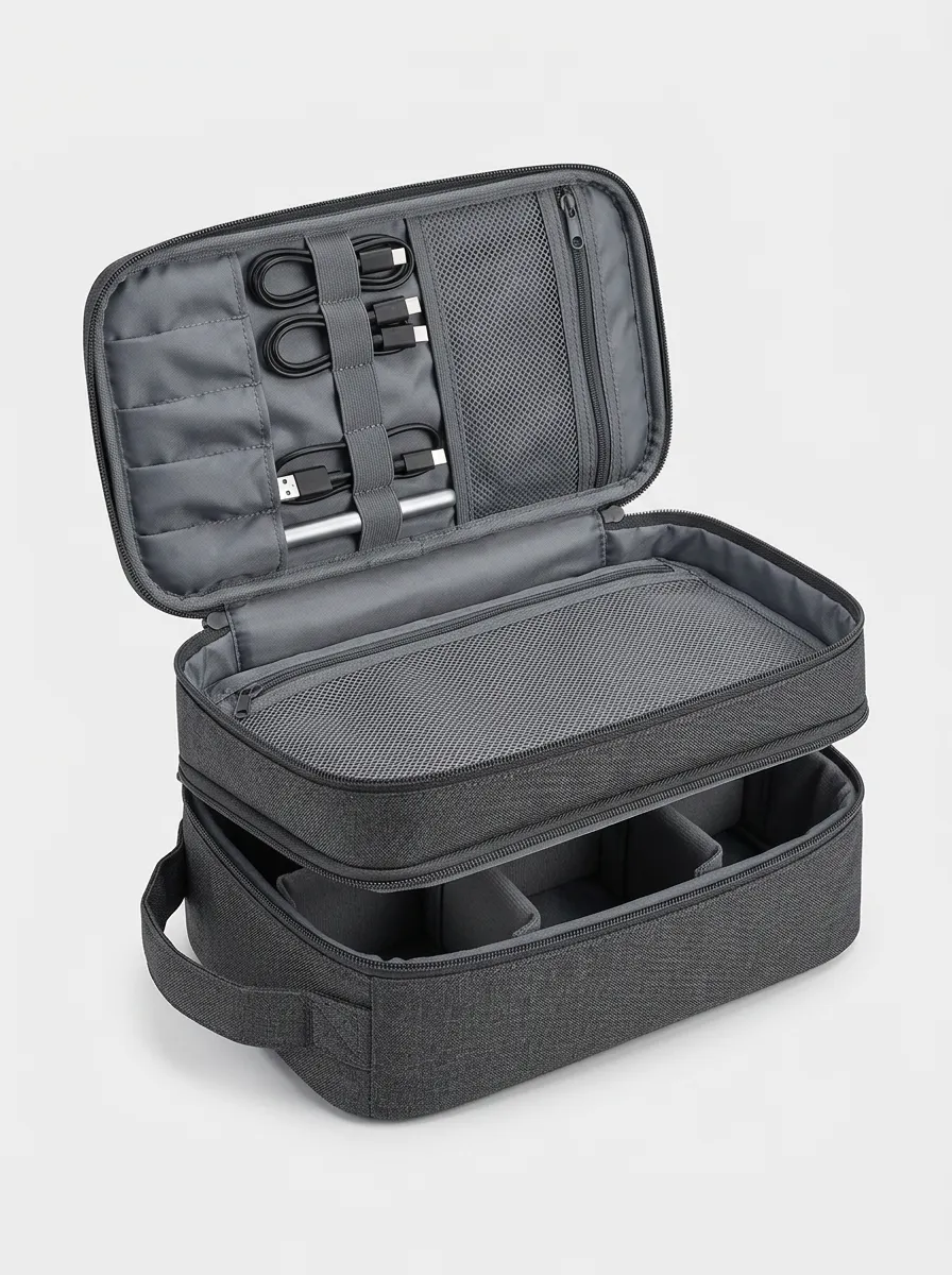 Multi-Layer Travel Tech Organizer Bag