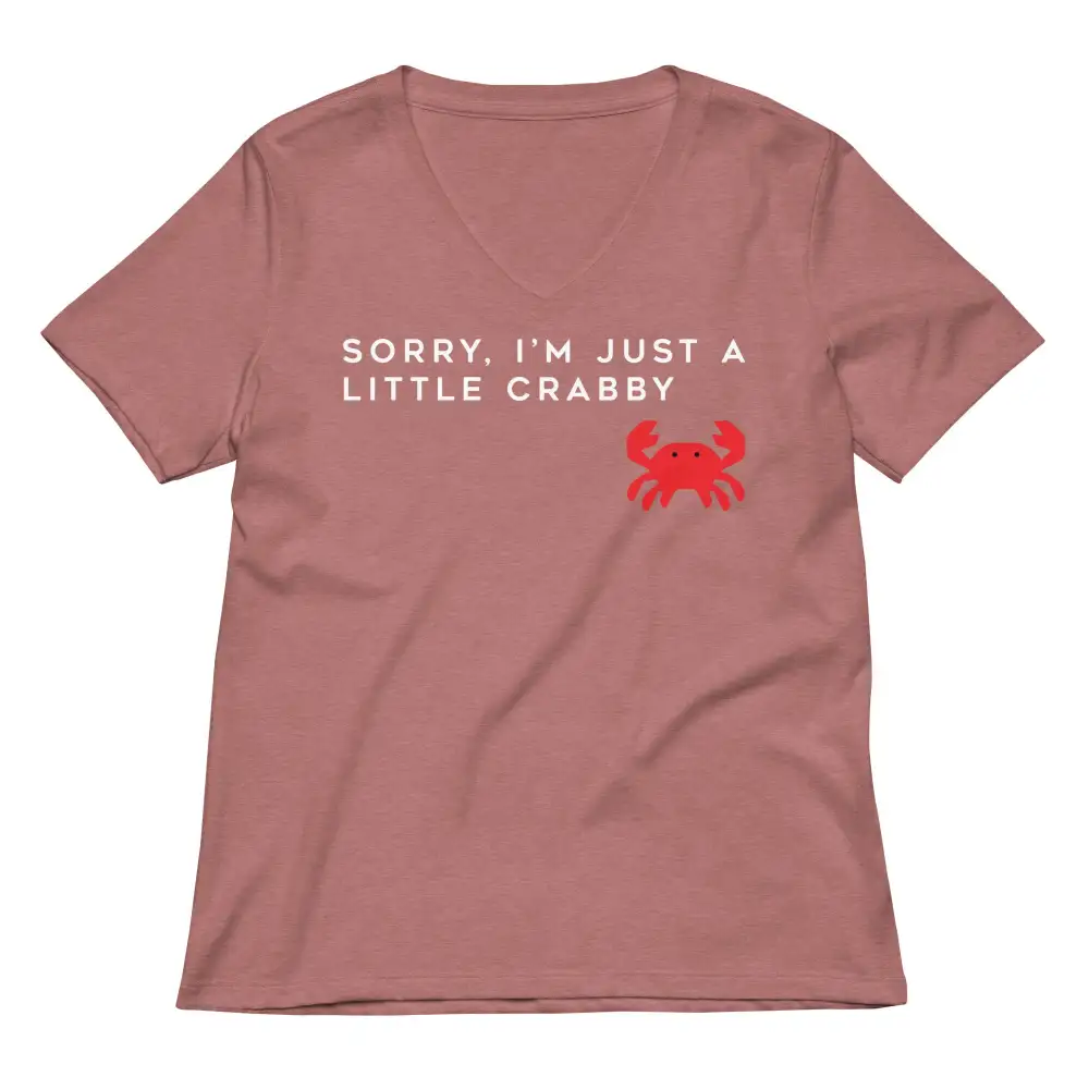 Crabby Print V Neck Tee