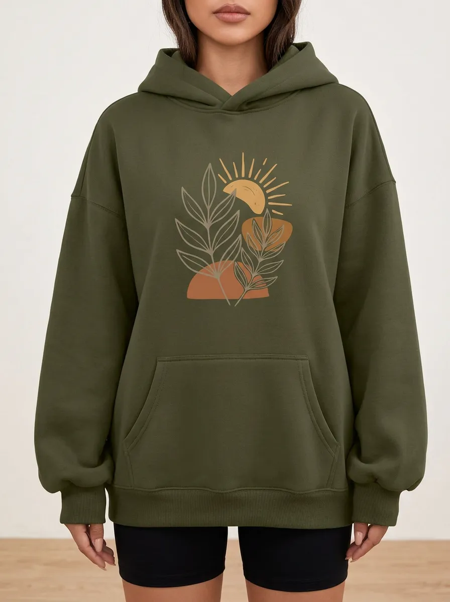 Boho Nature Botanical Sun Hoodie