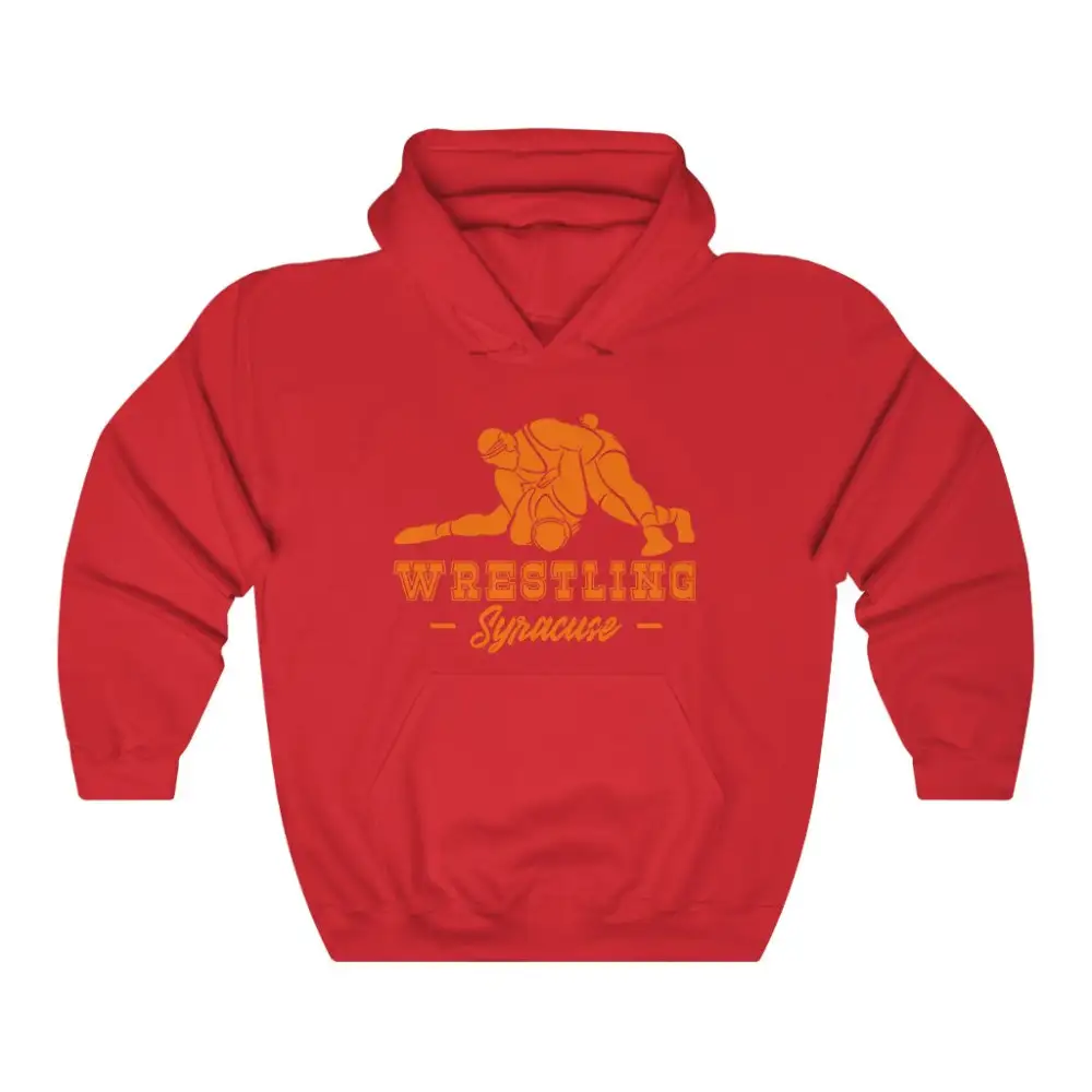 Minimal Emblem Wrestling Graphic Pullover Hoodie