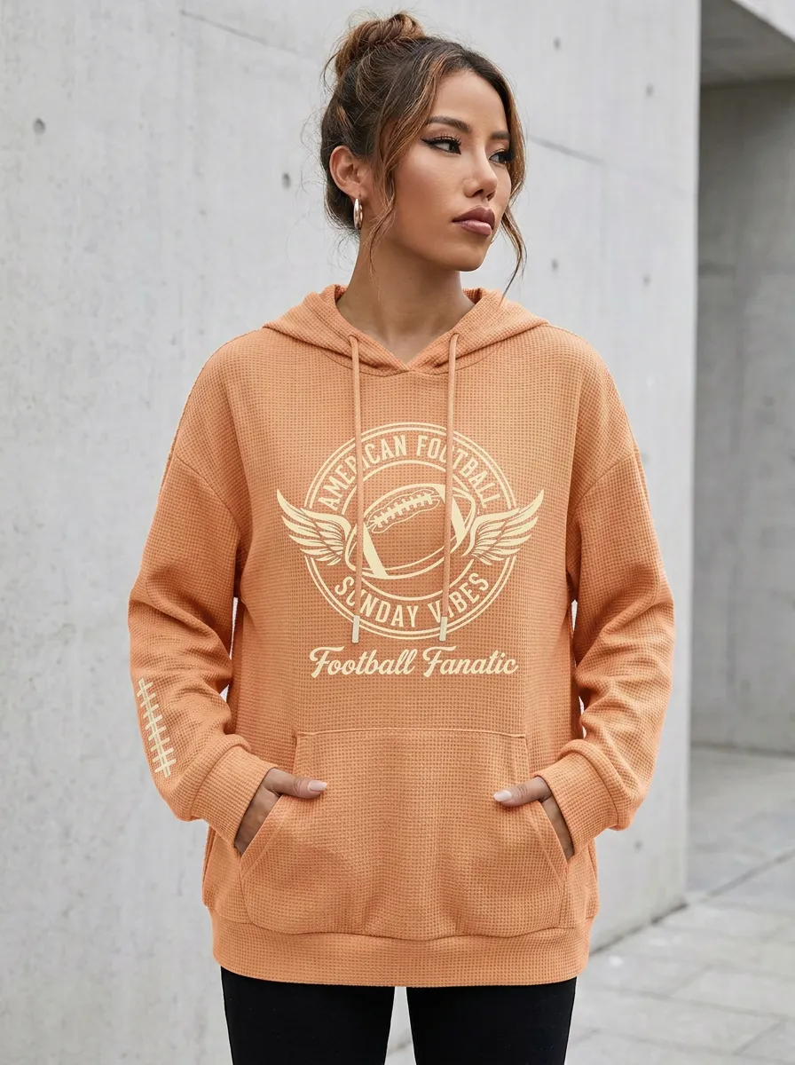 Football Graphic Casual Hoodie