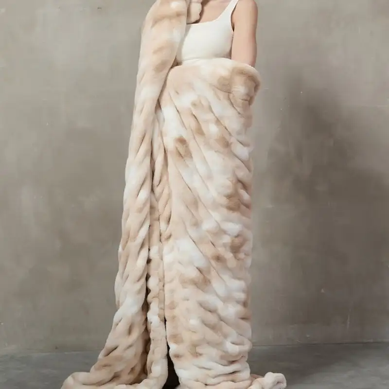 Soft Bubble Fleece Throw Blanket