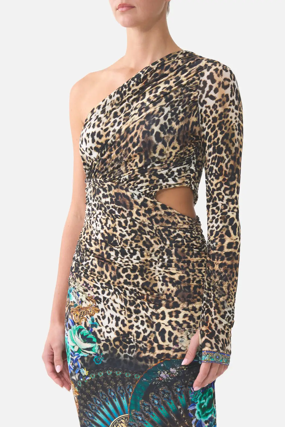 One Shoulder Jersey Cut Out Dress