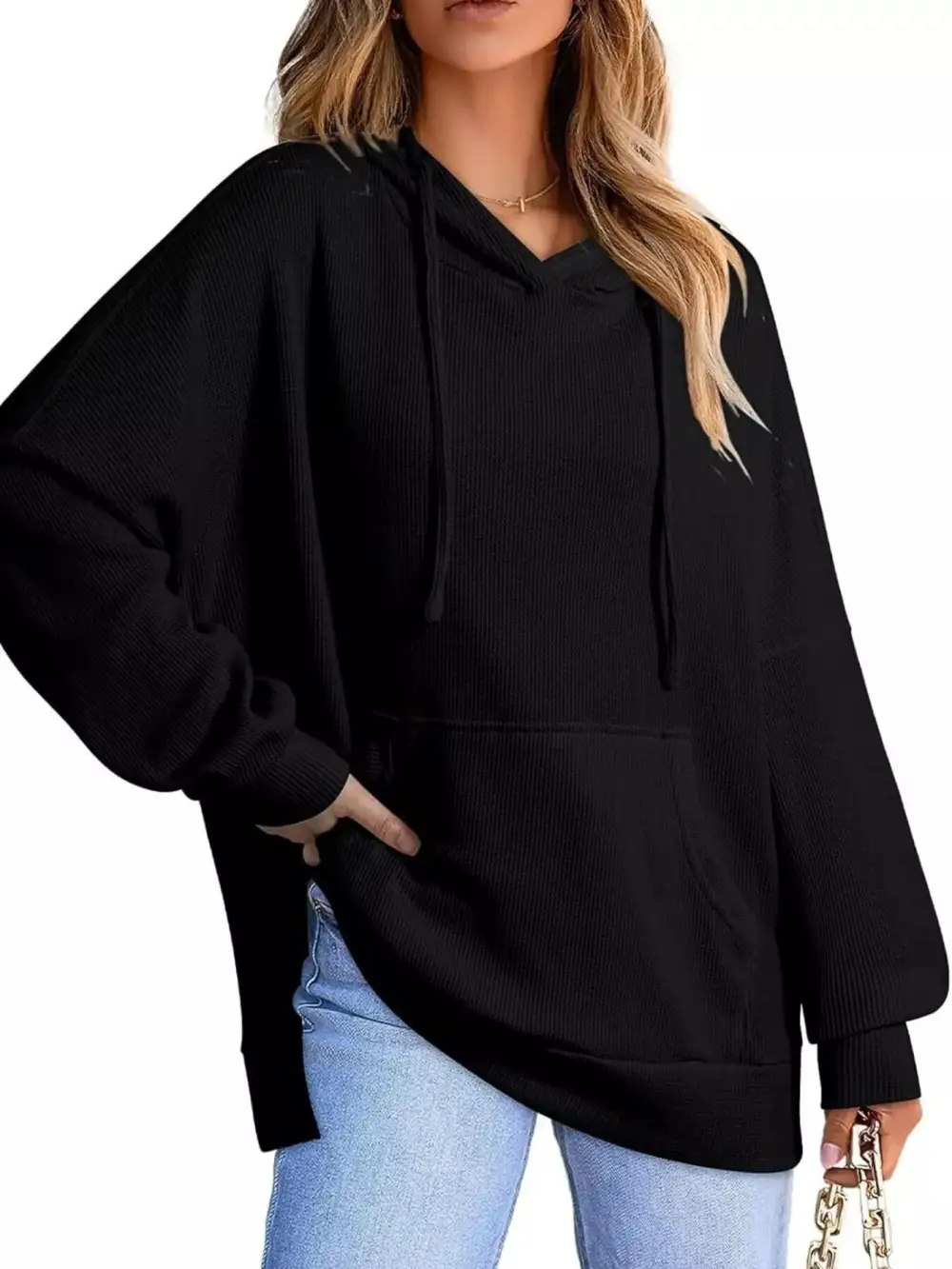 Refined Drawstring Pocketed Oversized Hoodie