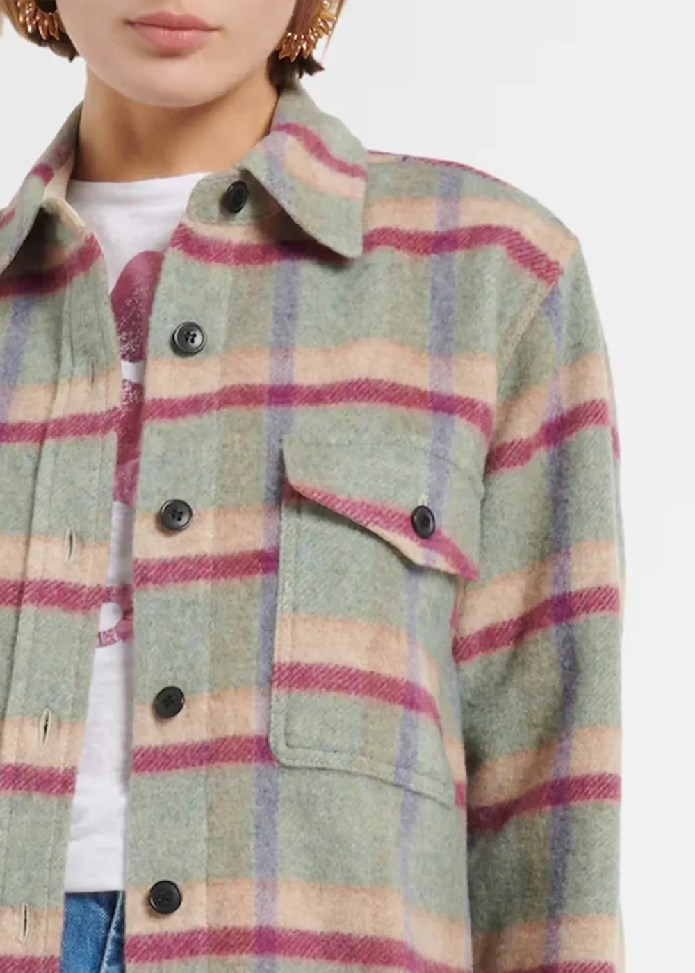 Striped Print Lapel Neck Coat