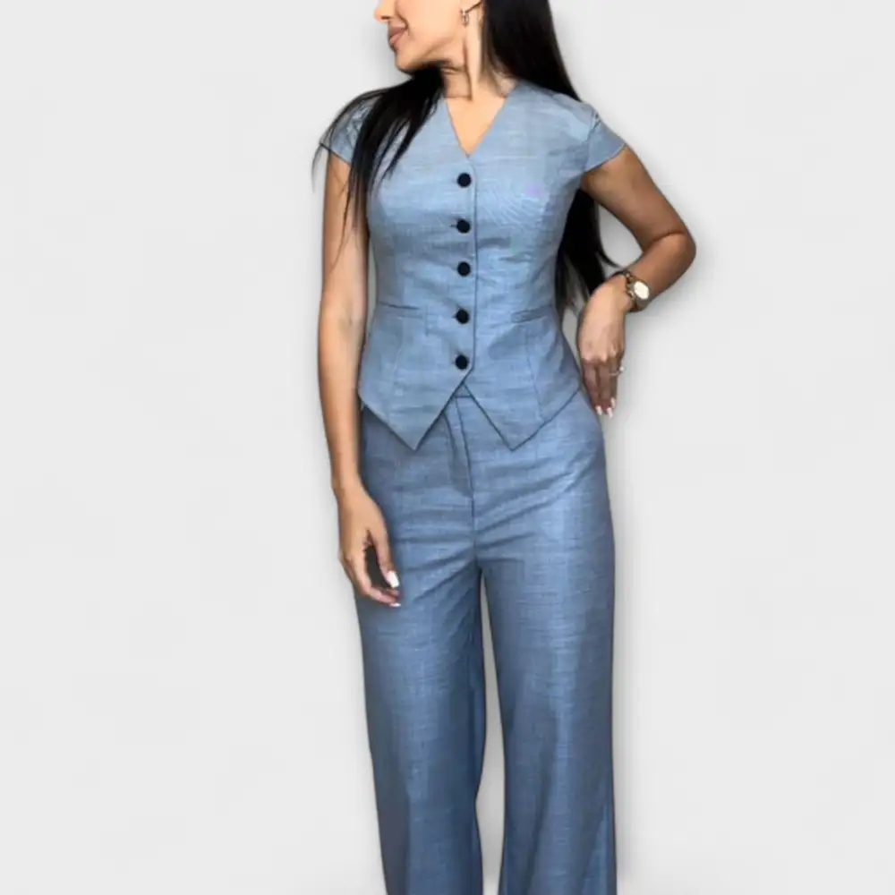 V-Neck Check Pattern Casual Dress