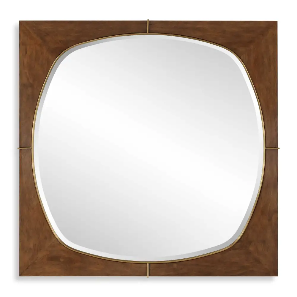 Solid Pine Wood Square Mirror