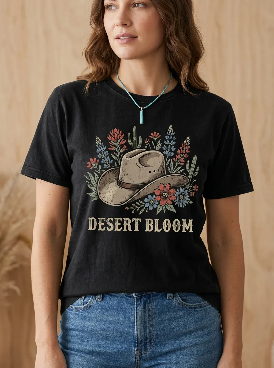 Cowboy-Hat Cowboy Western Crewneck T-Shirt