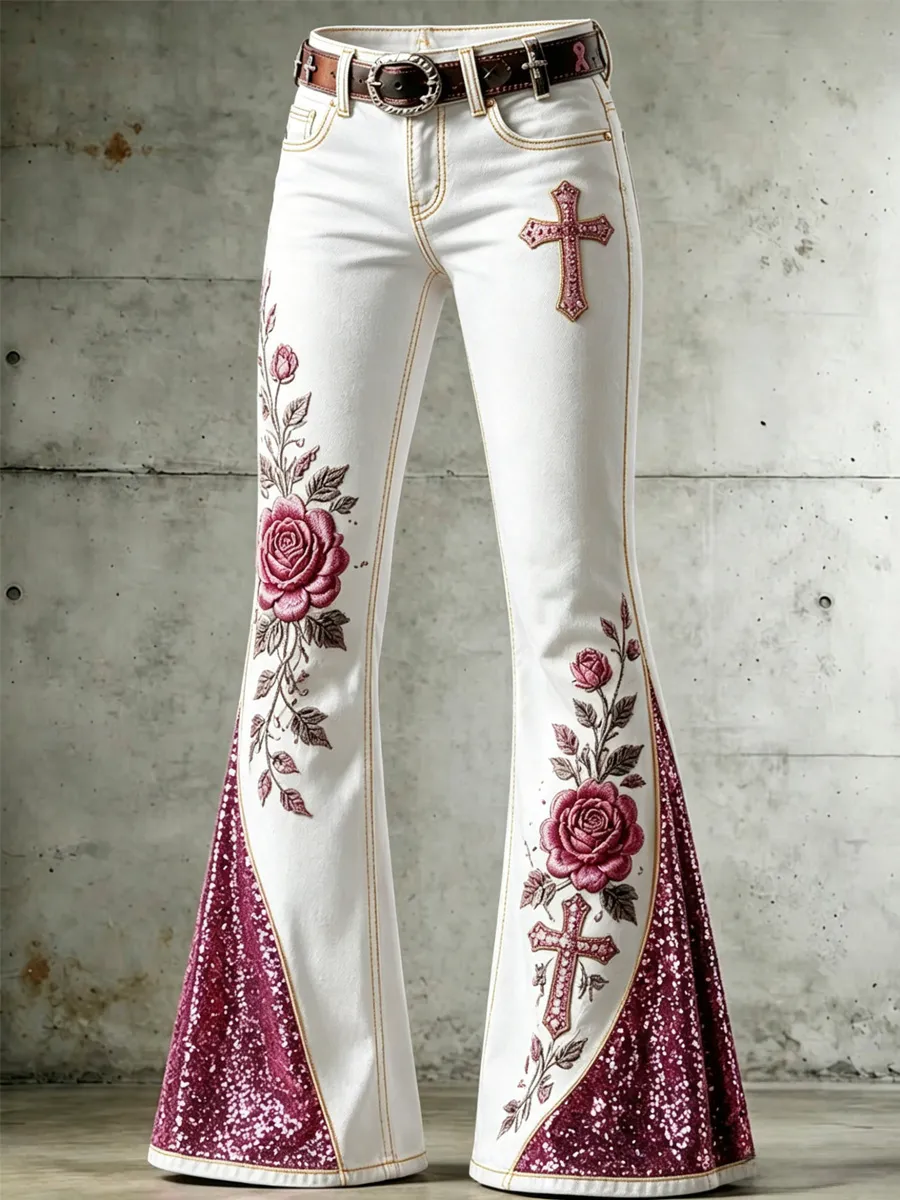 Women's Floral Casual Long Pants