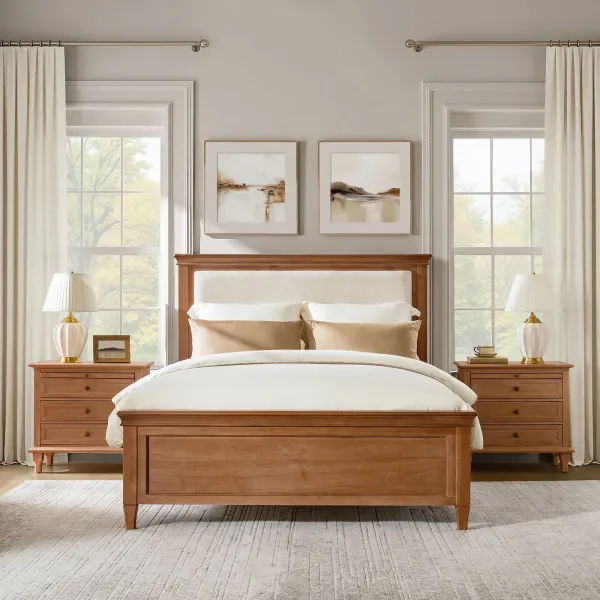 Transitional Solid Wood Bed